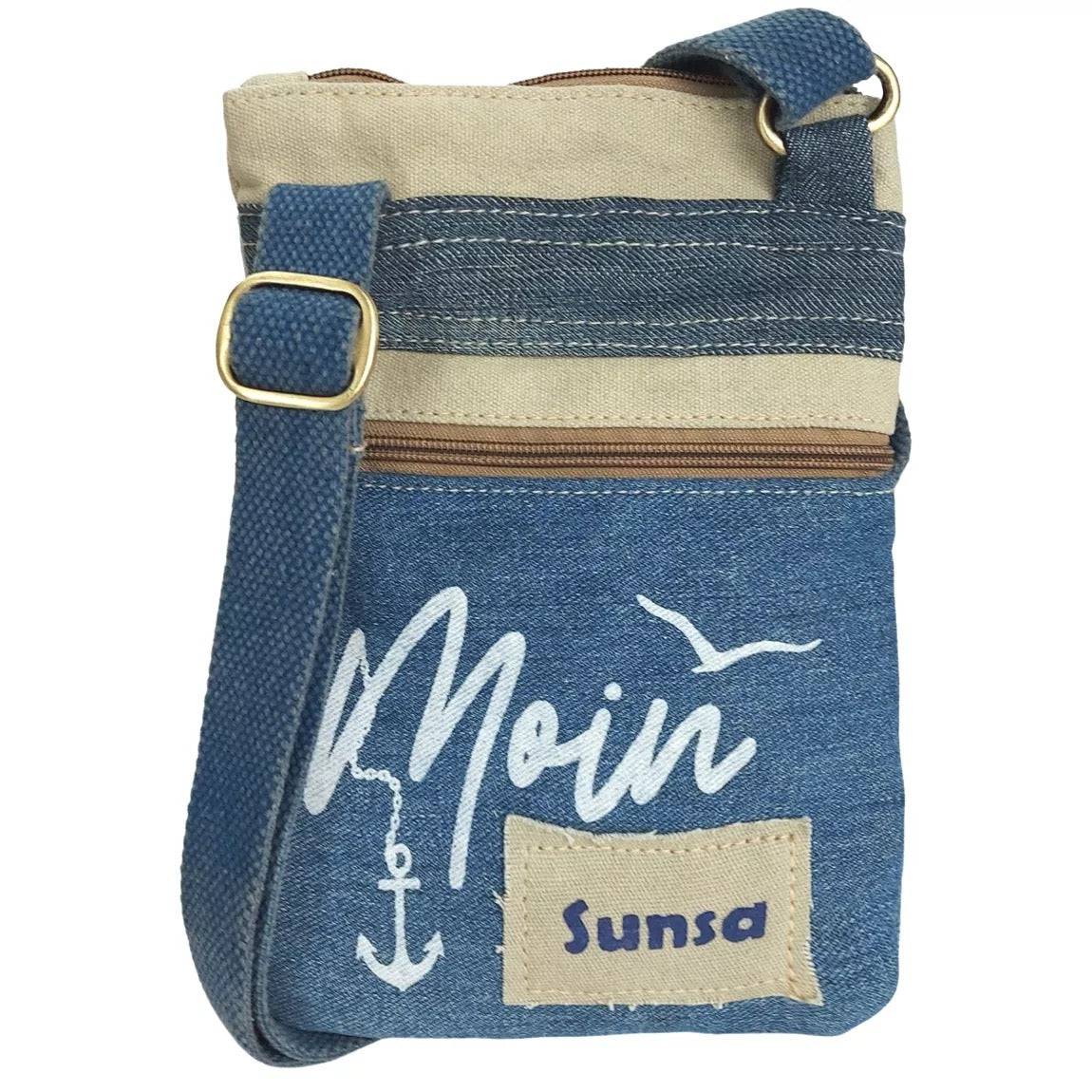 Sunsa Damen Umhängetasche. Schultertasche in Maritim Stil. Handtasche aus Canvas ( Segeltuch). kleine Crossbody Tasche für Frauen. - HOLE-X-WORLD