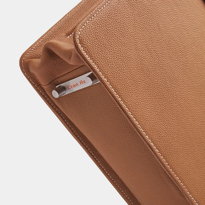 Amsterdam Aktentasche Tan Camel aus hochwertigem, genarbtem Leder handgefertigt - HOLE-X-WORLD