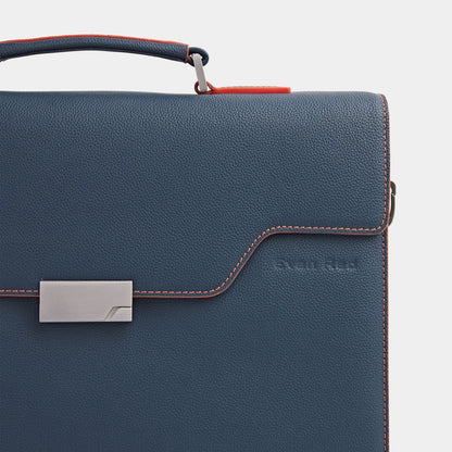 Amsterdam Aktentasche Petrol Blue aus hochwertigem, genarbtem Leder handgefertigt - HOLE-X-WORLD
