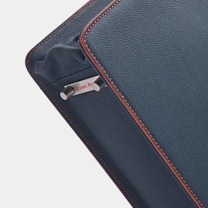 Amsterdam Aktentasche Petrol Blue aus hochwertigem, genarbtem Leder handgefertigt - HOLE-X-WORLD