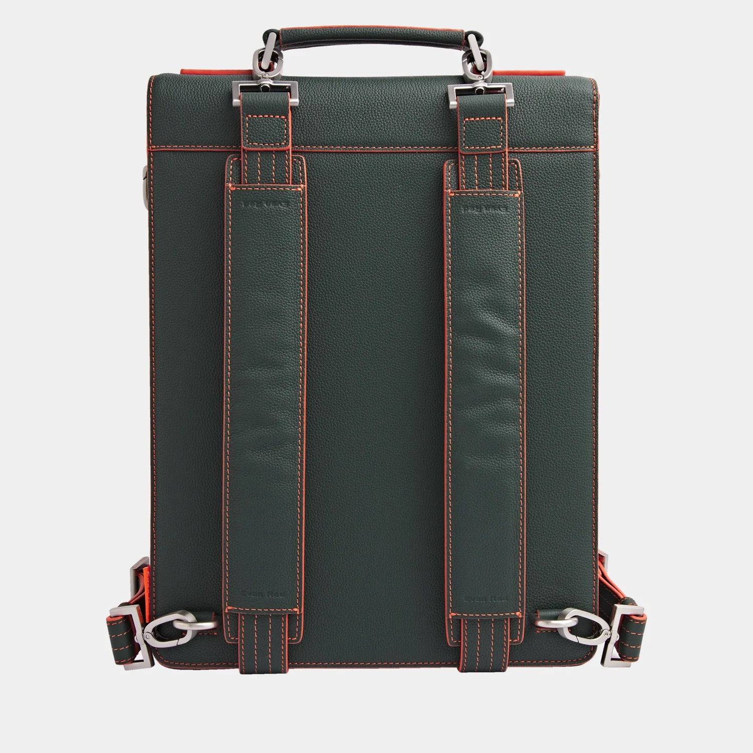 London Rucksack Deep Green aus hochwertigem, genarbtem Leder handgefertigt - HOLE-X-WORLD