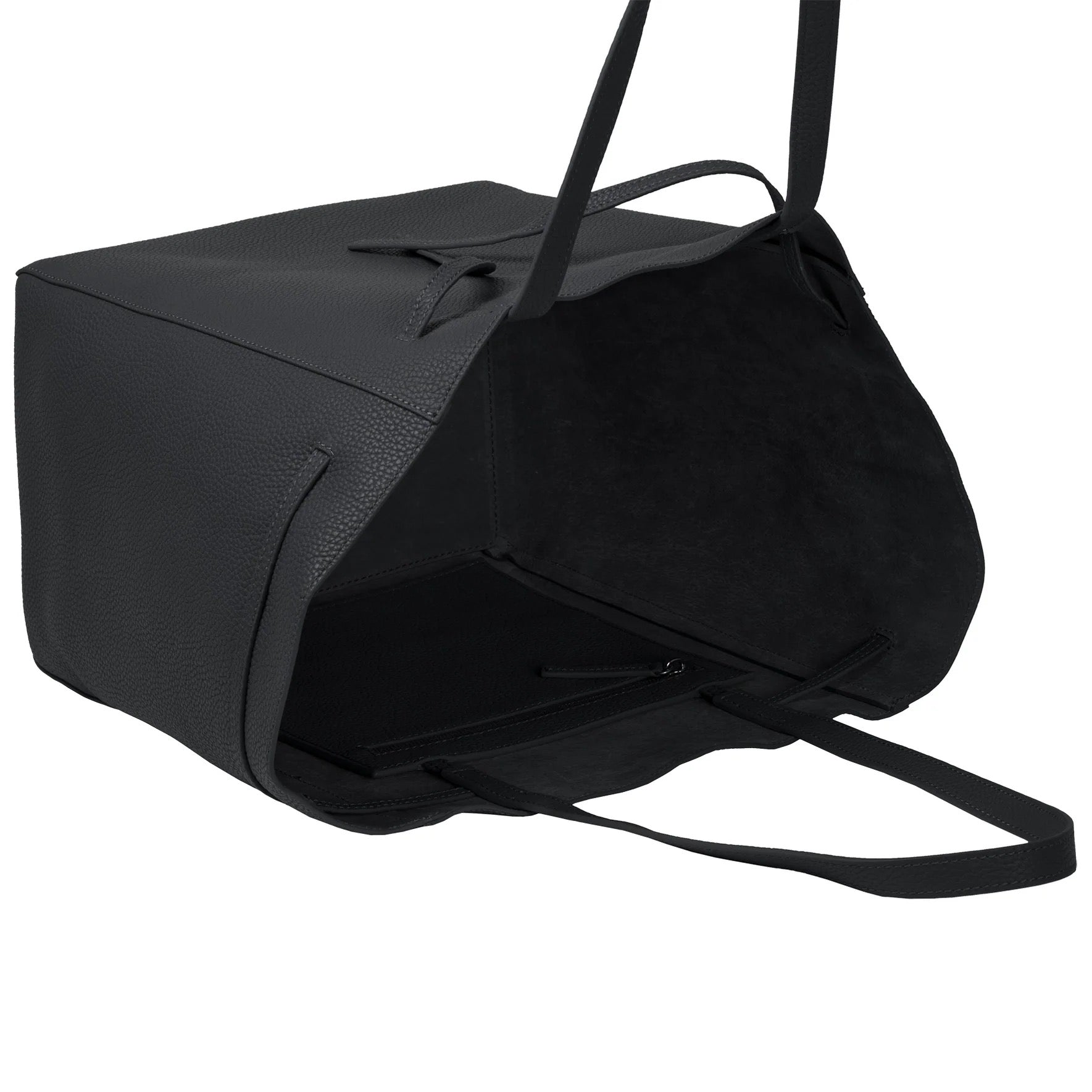 SHOPPER RAW - CHI CHI FAN - hochwertiger Shopper aus italienischem Rindsleder - schwarz - Ansicht Innenraum 