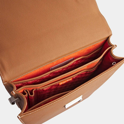 London Rucksack Tan Camel aus hochwertigem, genarbtem Leder handgefertigt - HOLE-X-WORLD