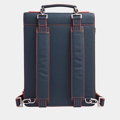 London Rucksack Petrol Blue aus hochwertigem, genarbtem Leder handgefertigt - HOLE-X-WORLD