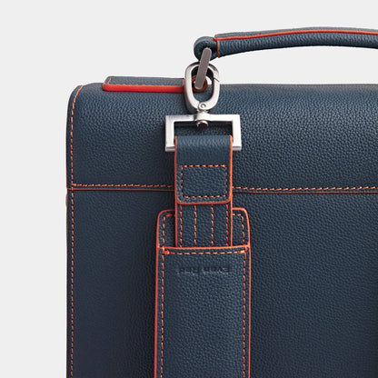 London Rucksack Petrol Blue aus hochwertigem, genarbtem Leder handgefertigt - HOLE-X-WORLD