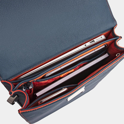 London Rucksack Petrol Blue aus hochwertigem, genarbtem Leder handgefertigt - HOLE-X-WORLD