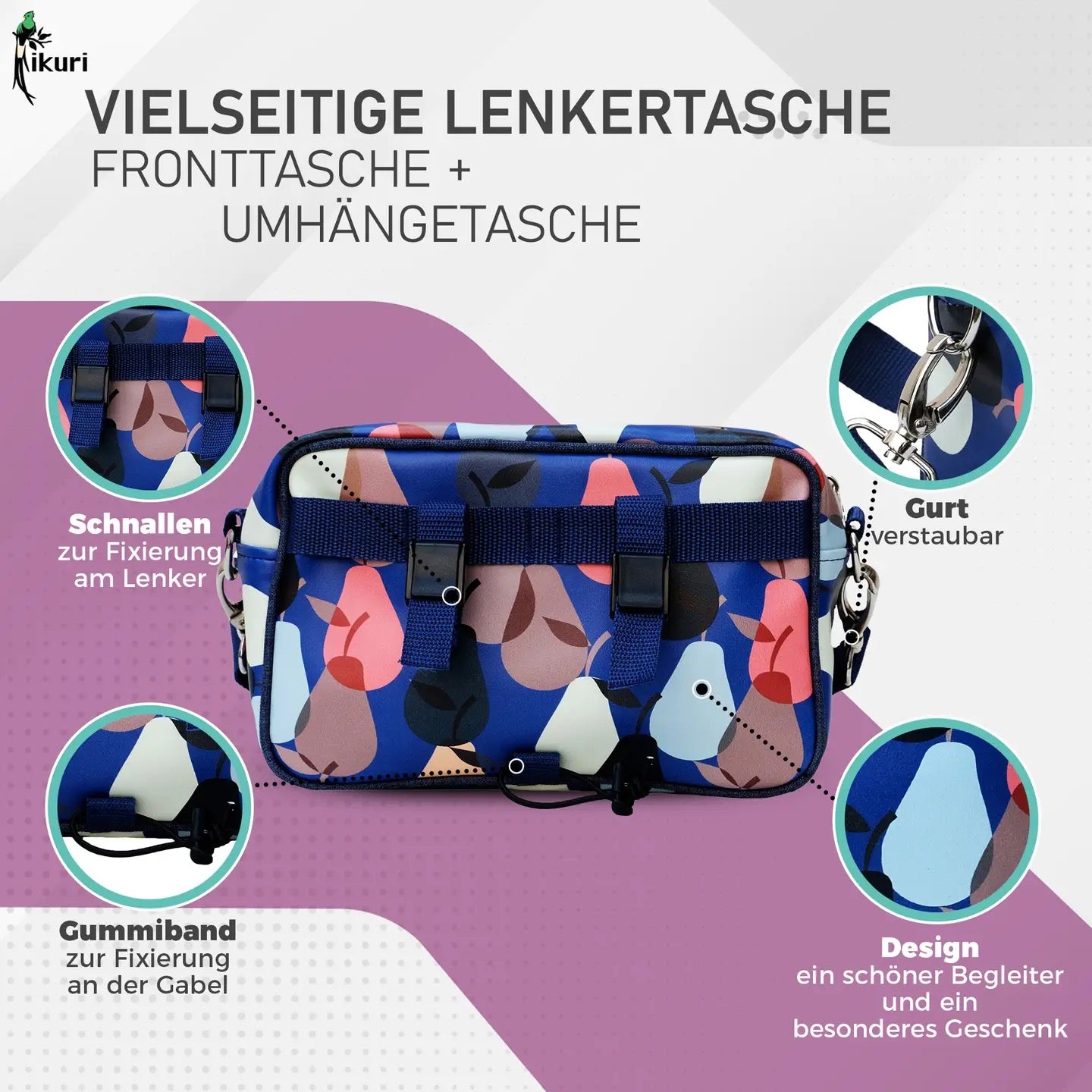 Lenkertasche Peras blau