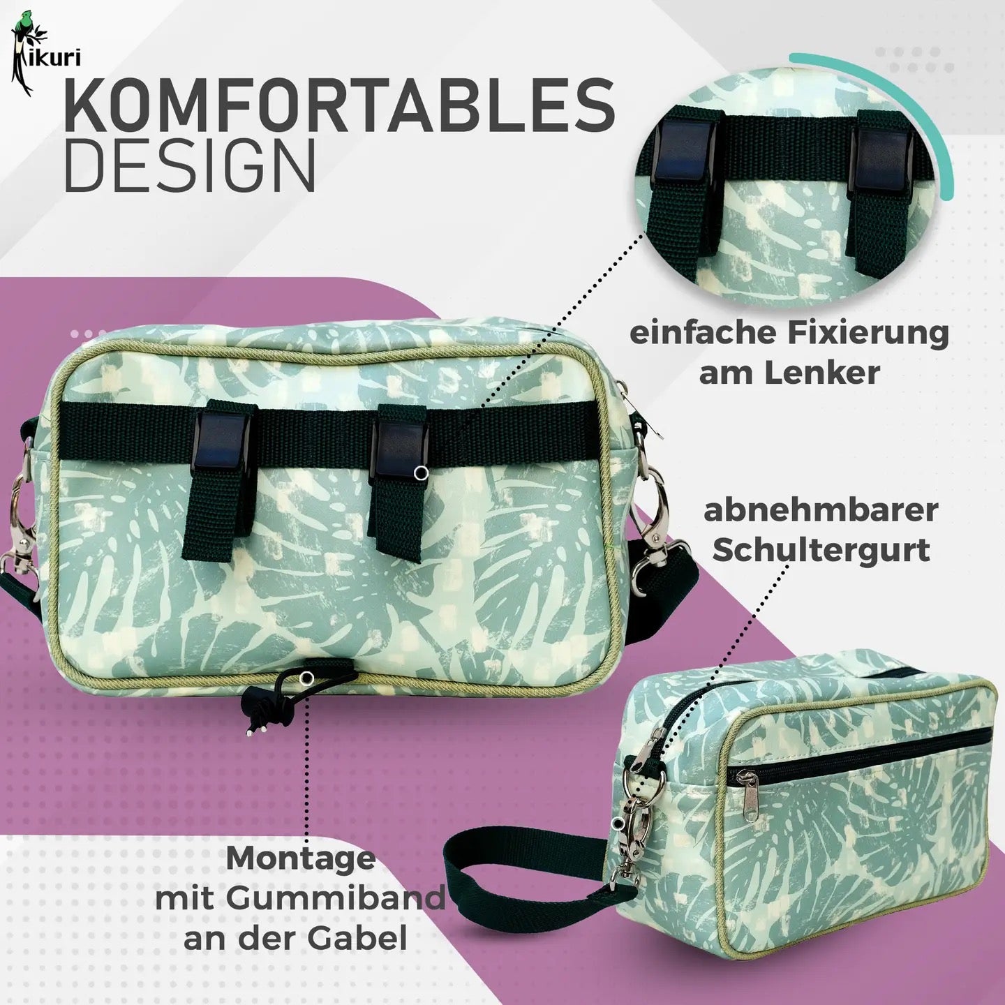 Lenkertasche Monstera