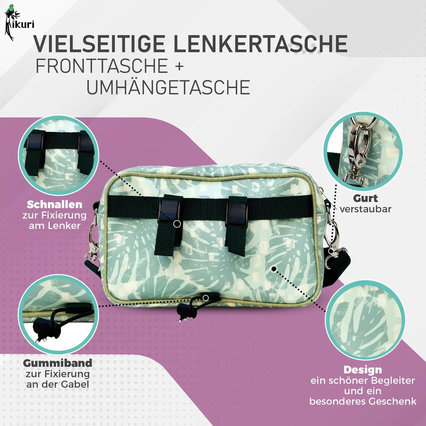 Lenkertasche Monstera