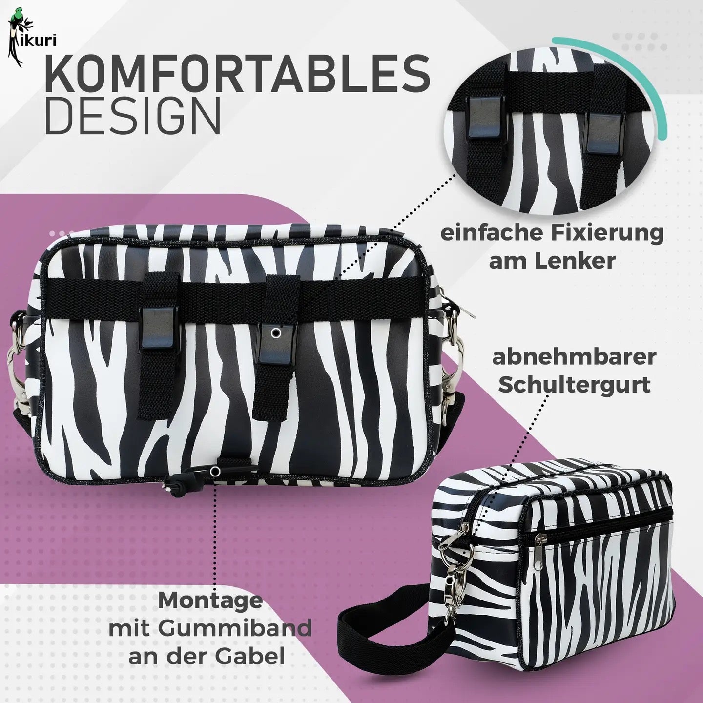 Lenkertasche Zebra