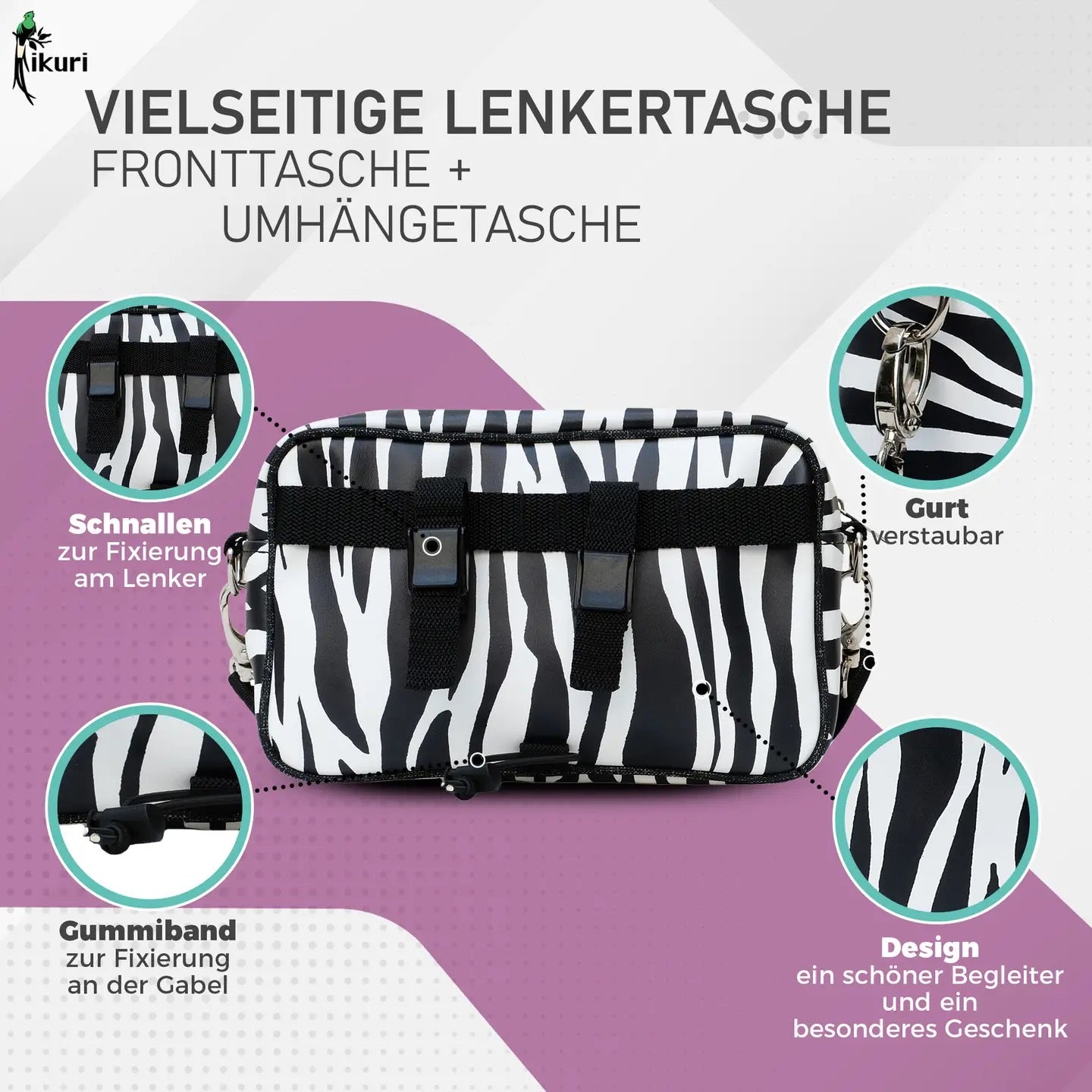 Lenkertasche Zebra