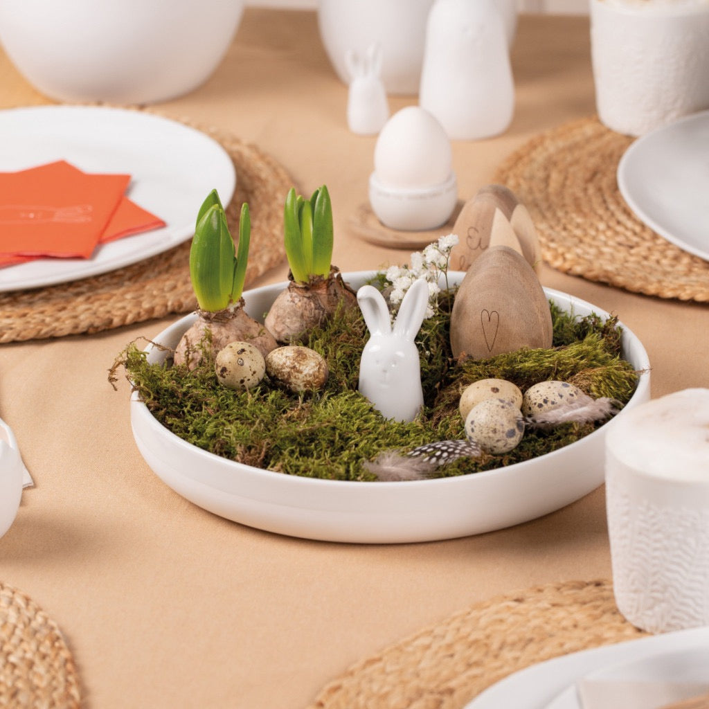 Hasenschale aus weißem Porzellan Ostern 