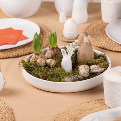 Hasenschale aus weißem Porzellan Ostern 