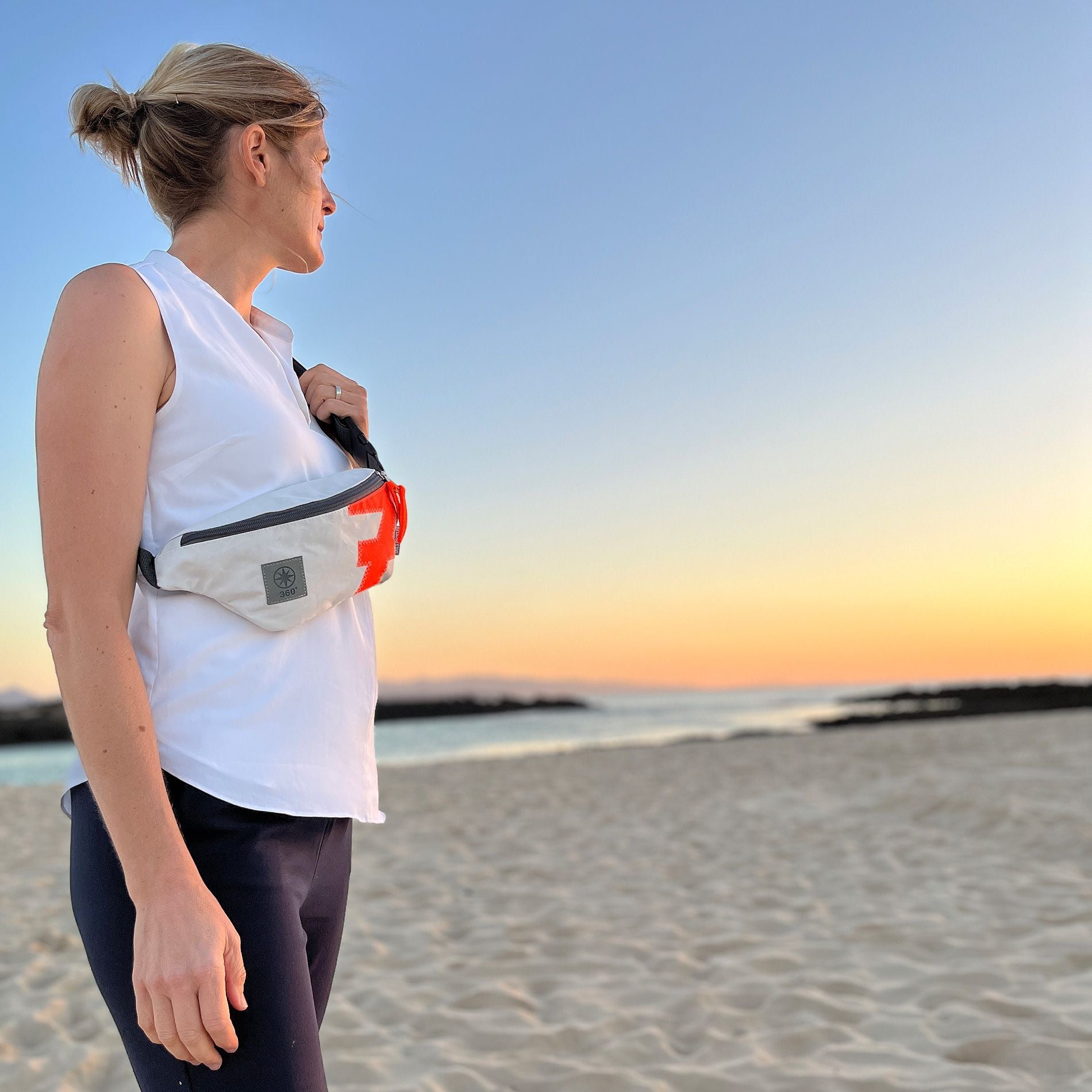 360° Gürteltasche Knoten mit Zahl Orange
