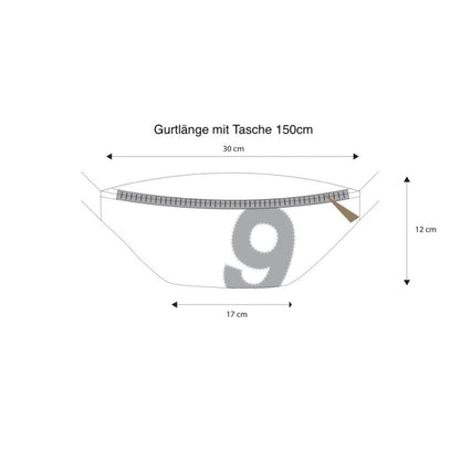 360° Gürteltasche Knoten mit Zahl Orange

