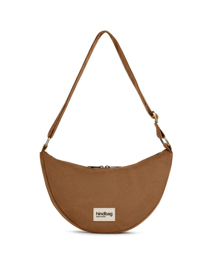 Halbmondtasche Andrea von Hindbag in Zimt – GOTS Bio-Baumwolle, als Gürteltasche oder Umhängetasche tragbar