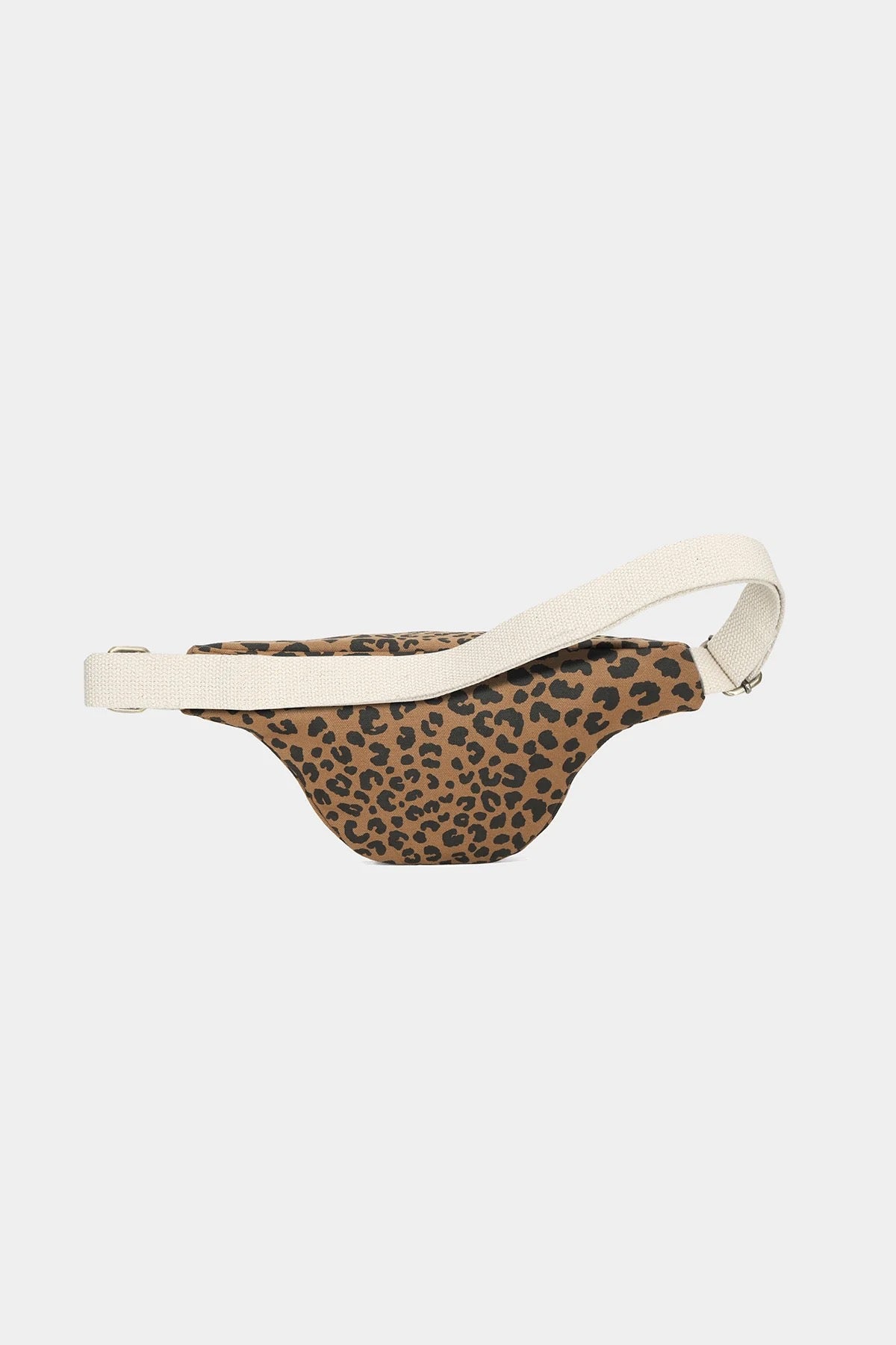 Bauchtasche Olivia von Hindbag im Leoparden-Print Zimt – GOTS Bio-Baumwolle, Doppelreißverschluss, verstellbarer Gurt 56–105 cm