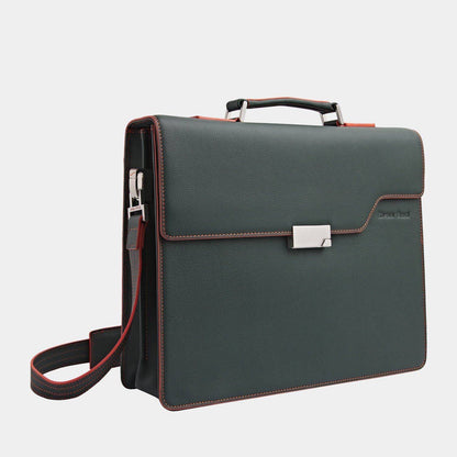 Amsterdam Aktentasche Tan Camel aus hochwertigem, genarbtem Leder handgefertigt - HOLE-X-WORLD