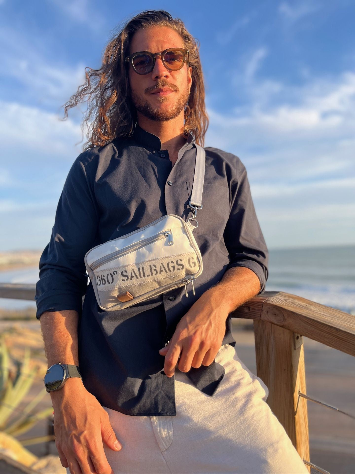 Hip bag "Nautik" mit "360° SAILBAGS GER" Stencil Aufdruck