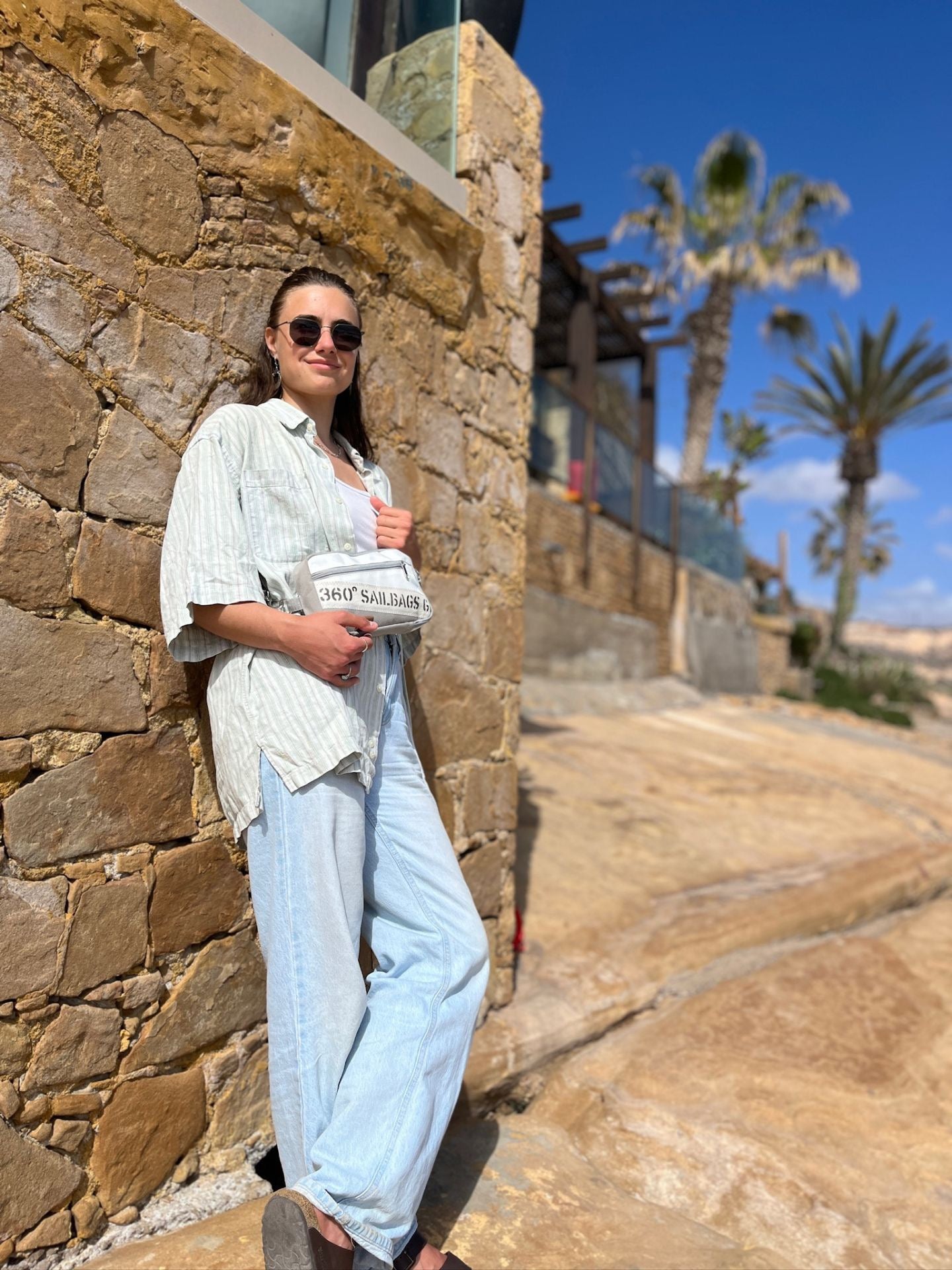 Hip bag "Nautik" mit "360° SAILBAGS GER" Stencil Aufdruck