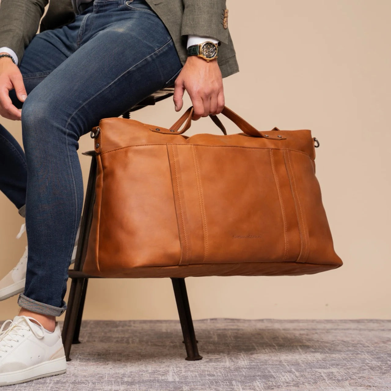 Leder Reisetasche Cognac Mark