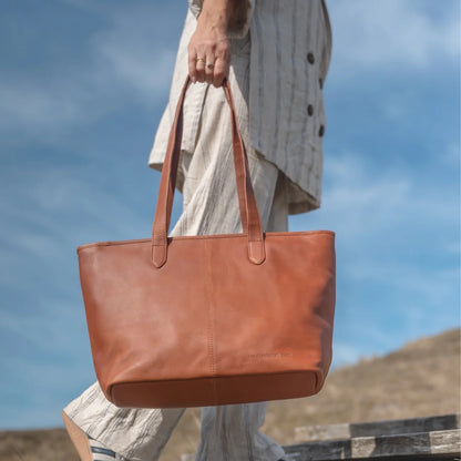 Leder Shopper Cognac Monza