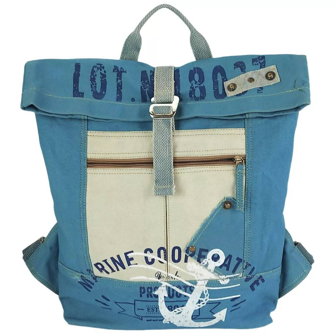 Sunsa Rucksack. Vegan Backpack aus Canvas ( Segeltuch). Großer Freizeit Cityrucksack. Daypack Tasche für Damen. A4 geignet. - HOLE-X