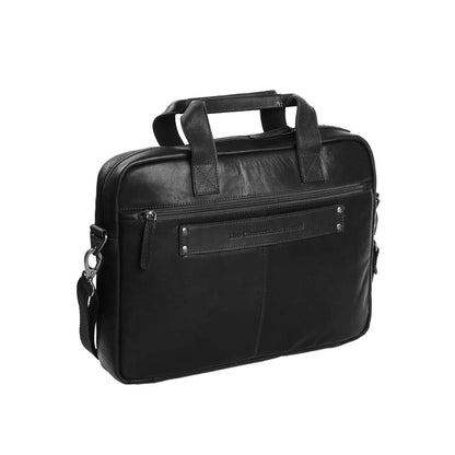 The Chesterfield Brand Laptoptasche Calvi – Frontansicht, schwarz Wax Pull Up Leder