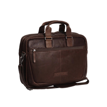 Laptoptasche Seth Braun – Frontansicht Wax Pull Up Leder | The Chesterfield Brand