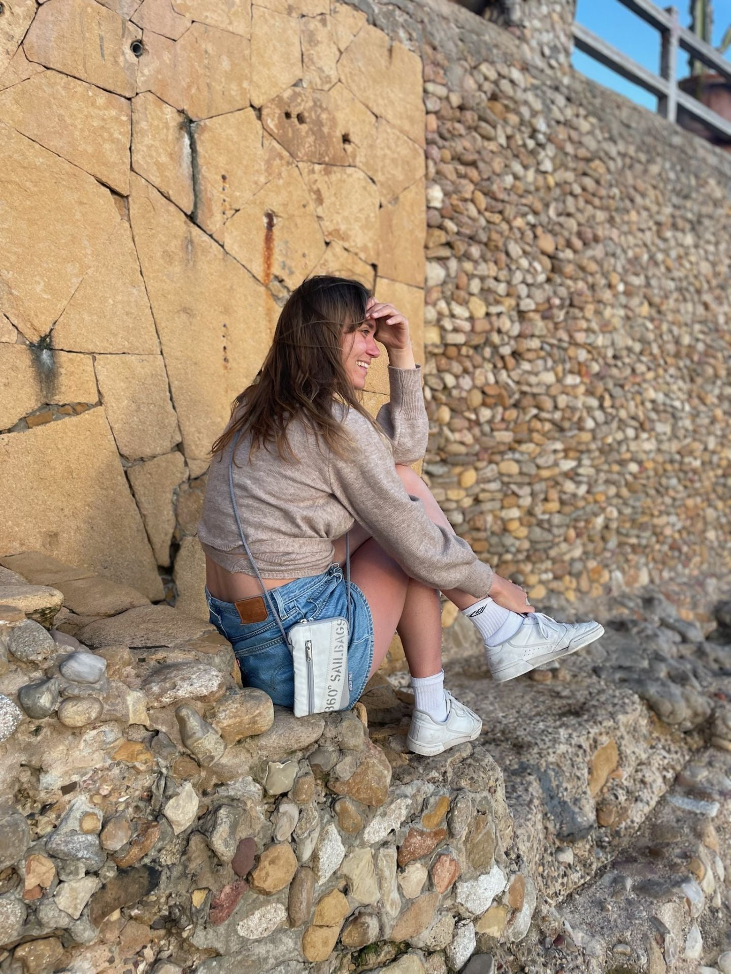 Handytasche aus Segeltuch "Nautik Lütt" mit Stencil Aufdruck