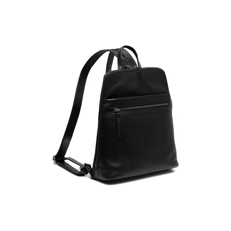 Leder Rucksack Linford Schwarz – Seitenansicht | Wax Pull Up Leder