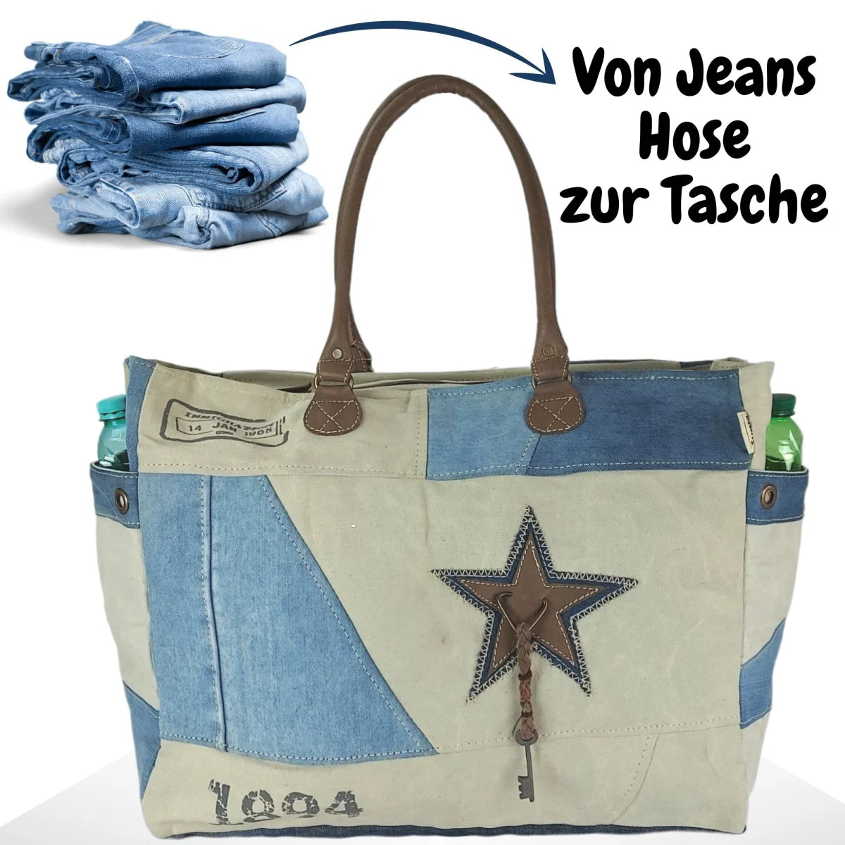 Sunsa Vintage Tasche Badetasche Shopper Schultertasche mit viel Stauraum