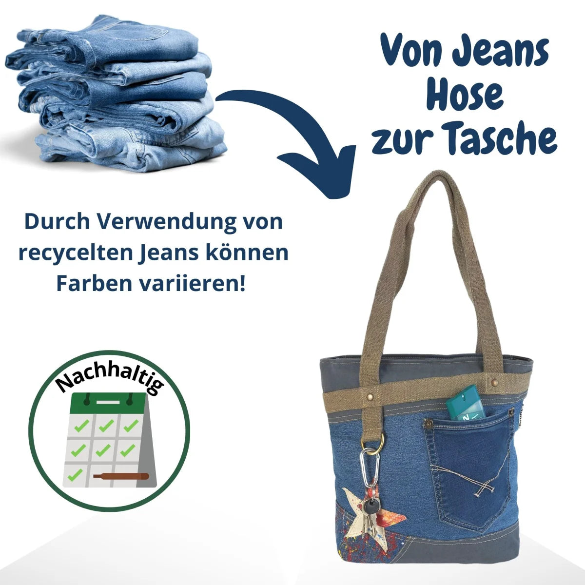 Sunsa Shopper, Canvas Handtasche im Vintage Stil, Vegane Schultertasche