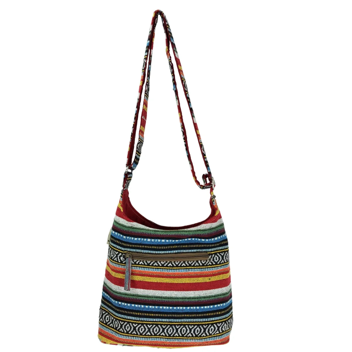 Sunsa Hobo Tasche. Gestreifte Baumwolle Umhängetasche. Vegane Schultertasche. Crossbody bag