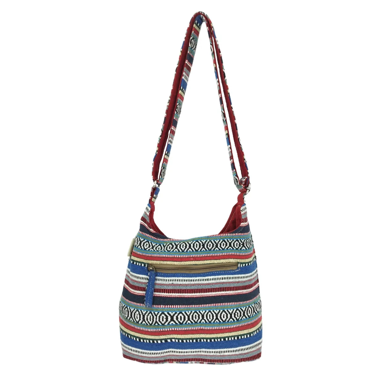 Sunsa Hobo Tasche. Gestreifte Baumwolle Umhängetasche. Vegane Schultertasche. Crossbody bag