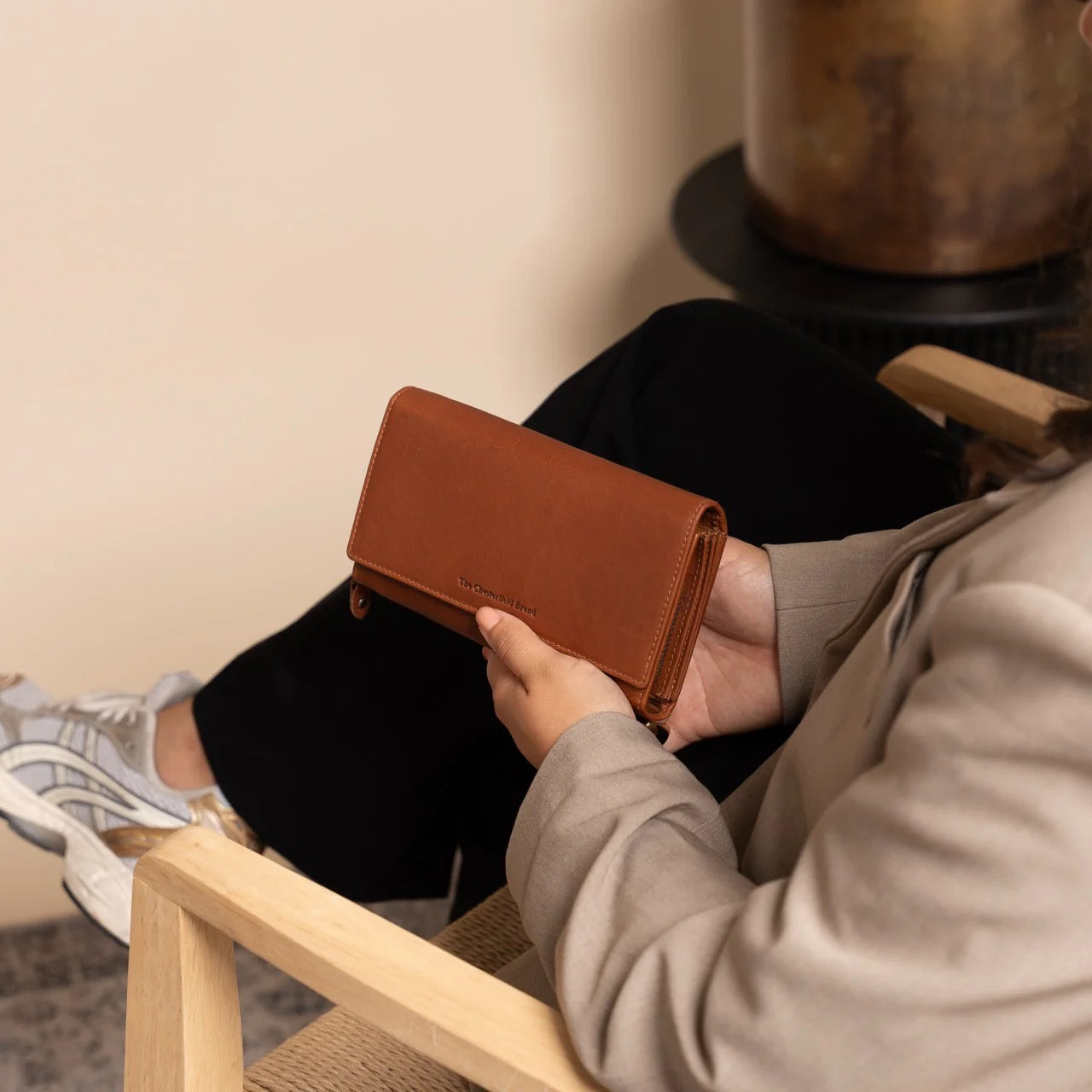 Leder Damenbörse Mirthe - cognac