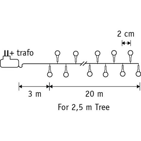 Schlangen-Weihnachtsbaumbeleuchtung Beere mit 1000 LED-Lichtern – L2300 cm – klassisches Weiß