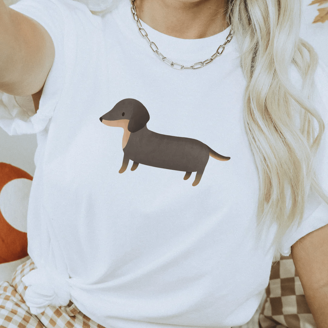 Tilda and Theo - T-Shirt Dackel Hunde Hunderassen - BIOBAUMWOLLE Geschenkidee Dogmom Shirt - HOLE-X-WORLD