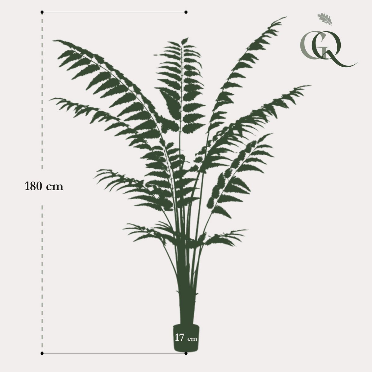 Künstliche Pflanze - Rumohra Adiantiformis - Lederfarn - 180 cm