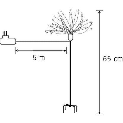 Löwenzahn-Gartenstecker mit warmweißen LED-Lichtern – H50 cm – Silber