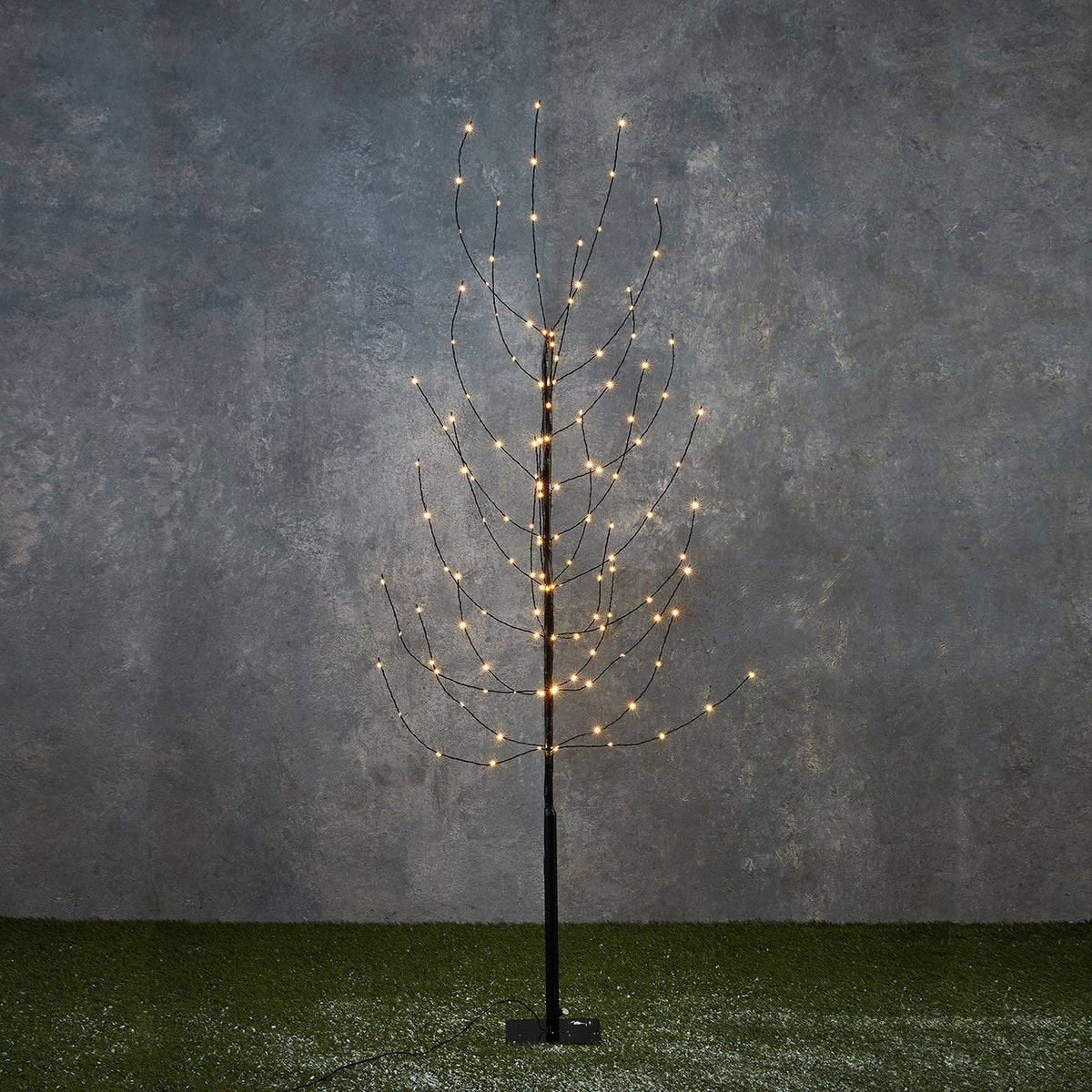 Baum mit warmweißer LED-Beleuchtung – H150 x Ø15 cm – Schwarz