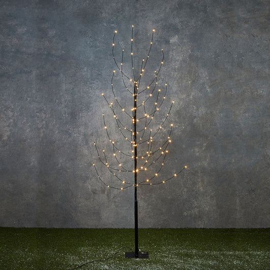 Baum mit warmweißer LED-Beleuchtung – H150 x Ø15 cm – Schwarz