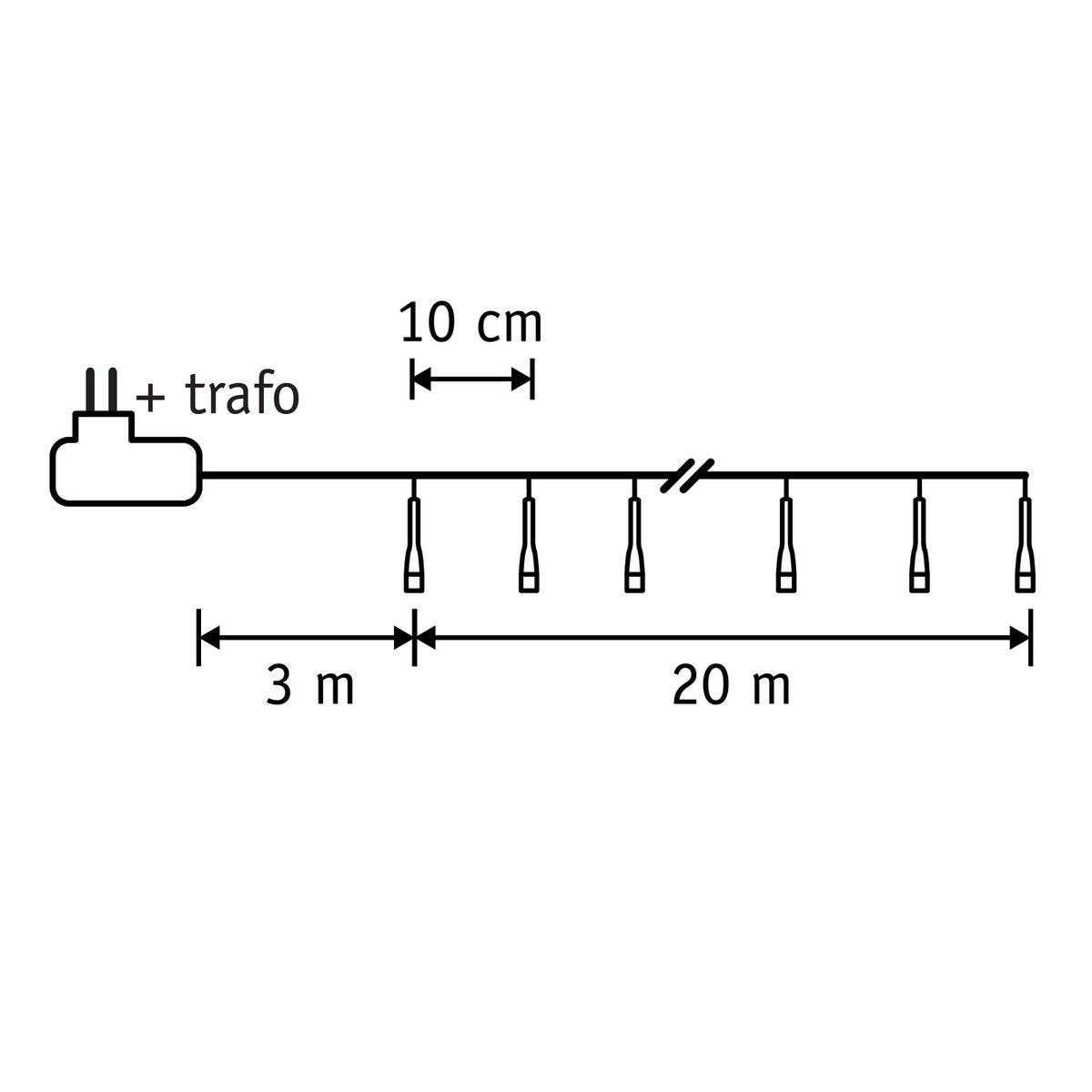 Luca Smart Lighting Weihnachtsbaumbeleuchtung mit 200 LED-Lichtern – L2000 cm – Warmweiß - HOLE-X-WORLD