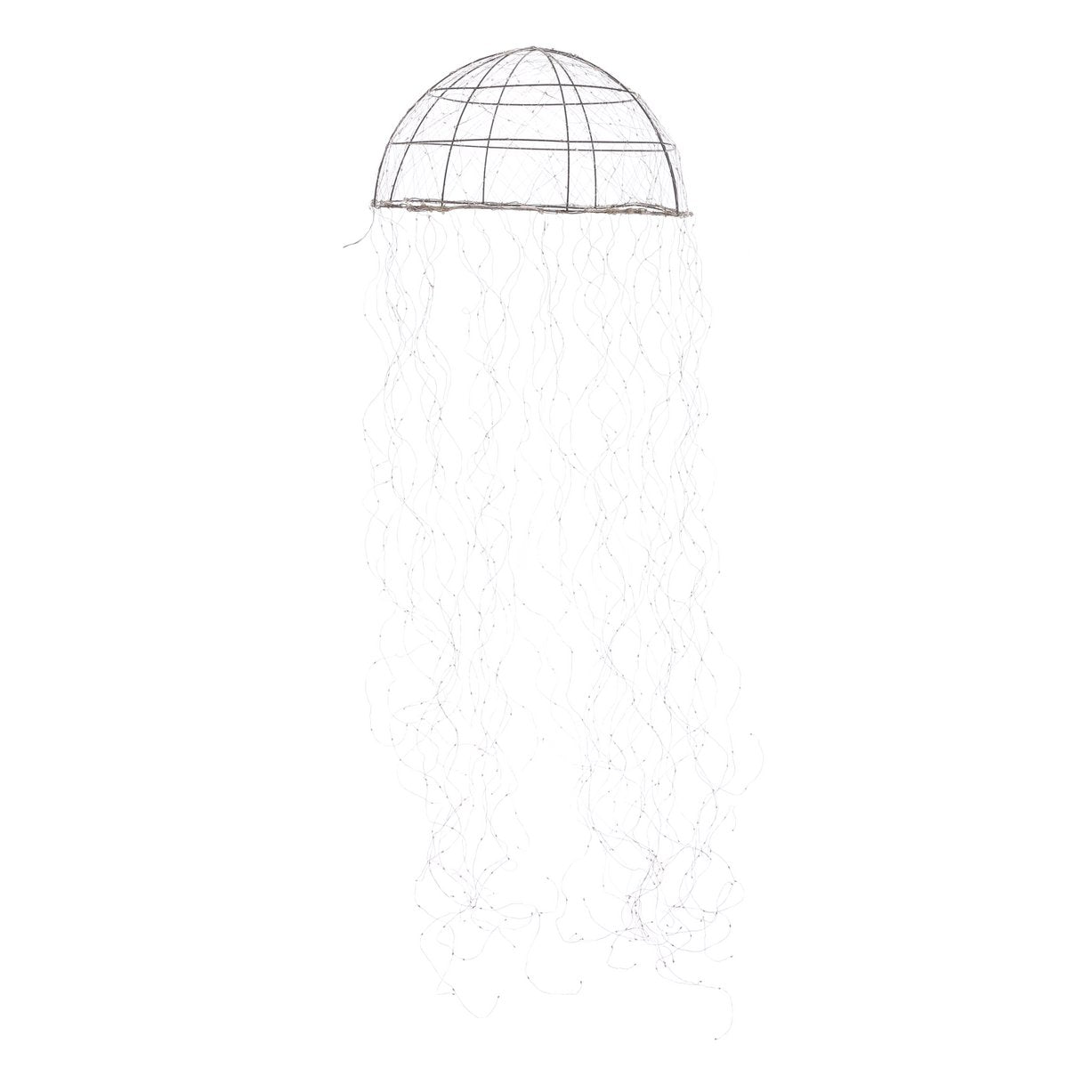 Kronleuchter Qualle mit warmweißer LED-Beleuchtung – H150 x Ø45 cm – Silber - HOLE-X-WORLD