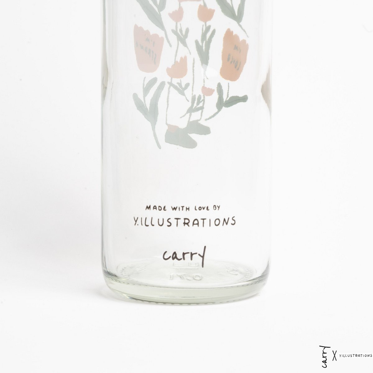 CARRY Bottle REMINDER TO MYSELF 0,7 l Glasflasche - immer genügend Wasser trinken