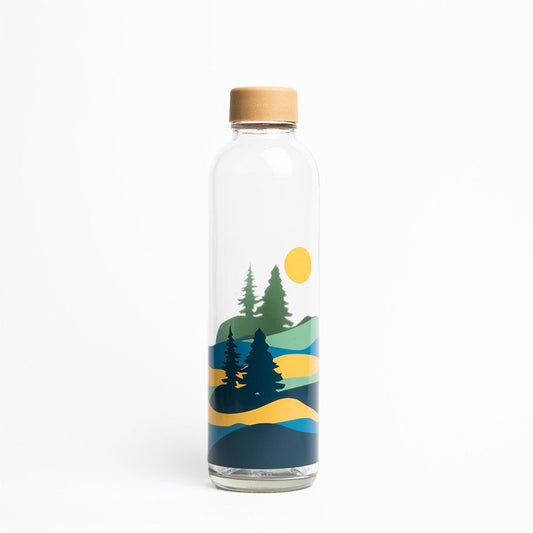 CARRY Bottle FOREST SUNSET 0,7 l Glasflasche - Gefühl von Freiheit und Naturverbundenheit