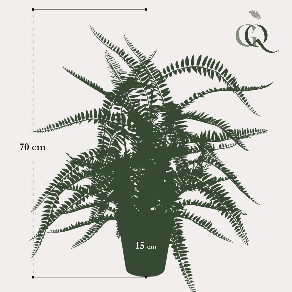 Künstliche Pflanze - Nephrolepis Exaltata - Bostonfarn - 70 cm