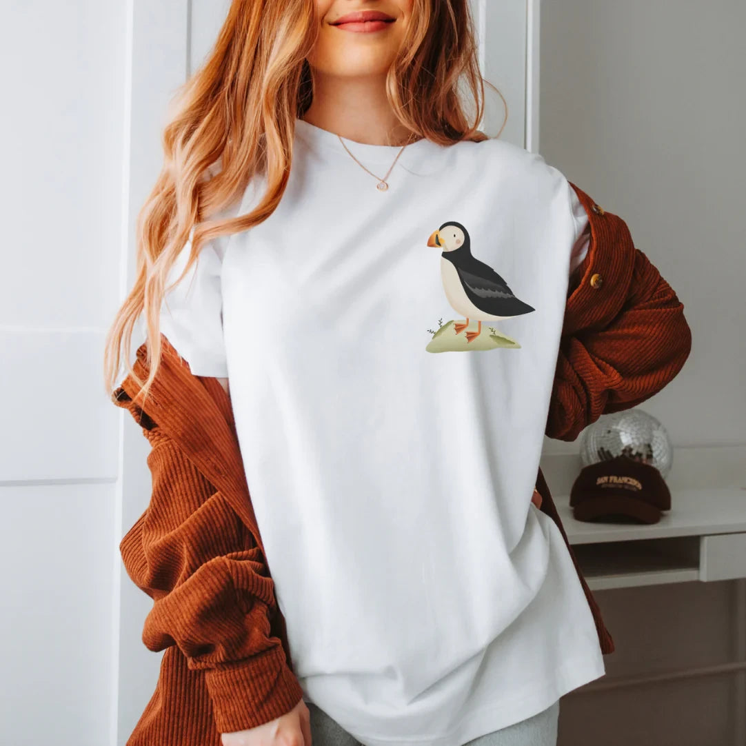 Tilda and Theo - T-Shirt Island Puffin - BIOBAUMWOLLE Papageientaucher Skandinavien Shirt - Iceland Souvenir