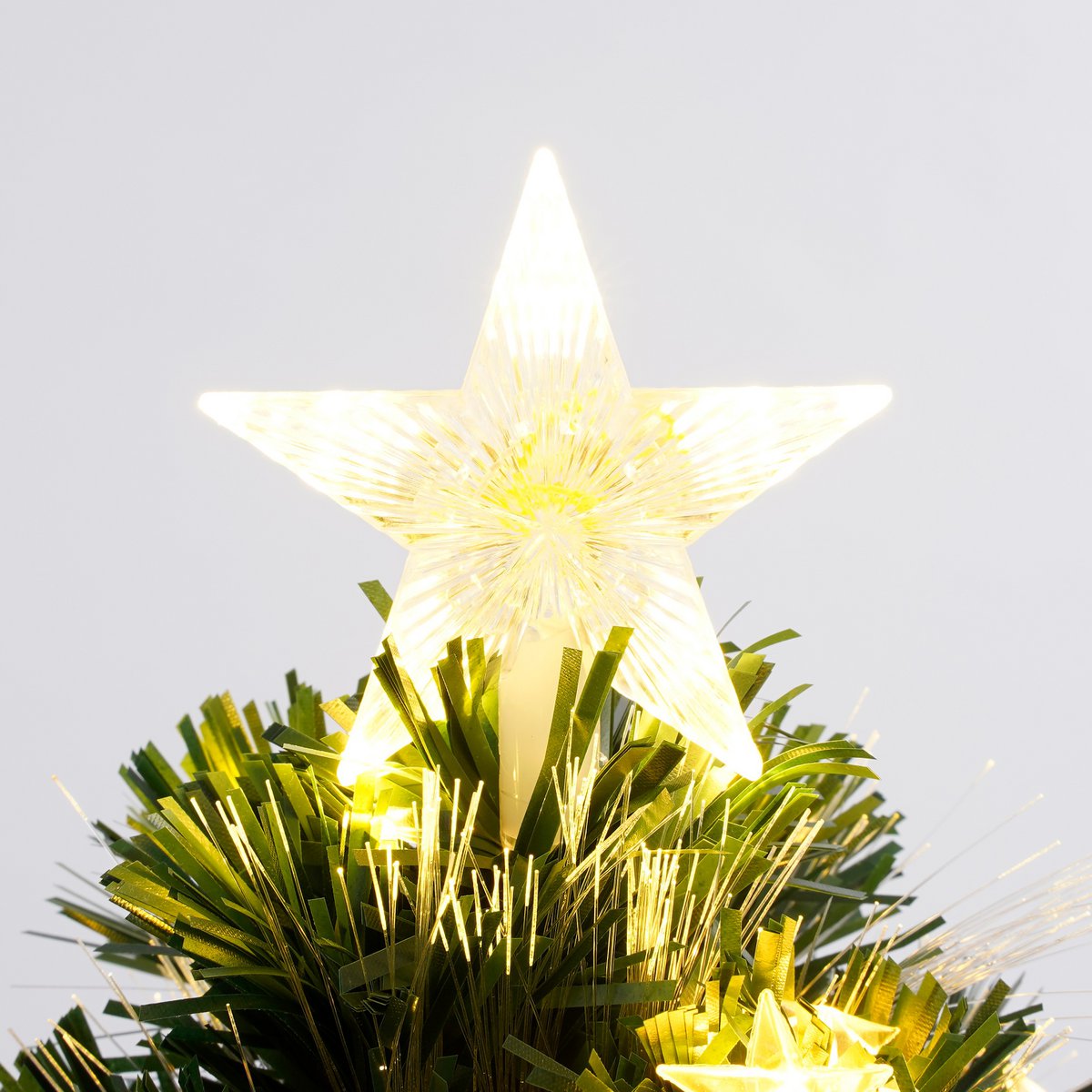 Künstlicher Weihnachtsbaum Mercury mit Glasfaserbeleuchtung – H45 x Ø25 cm – Grün