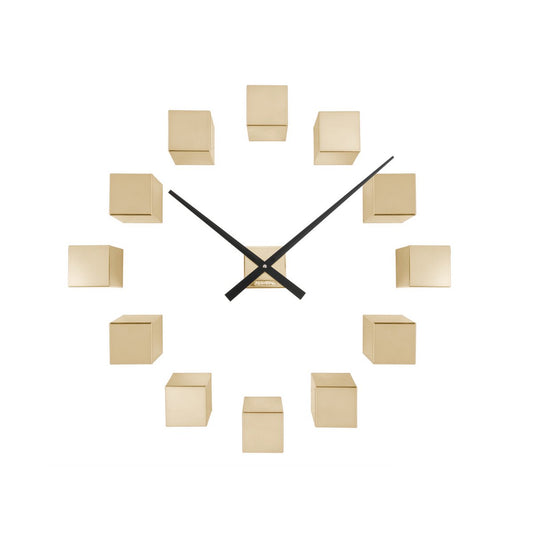 DIY Cubic Wanduhr in Beige von Karlsson – Kreative Wanduhr für individuelle Designs, 40 cm Durchmesser